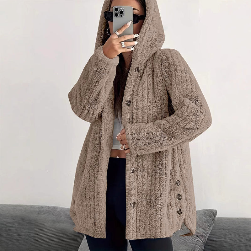 ❄️ Women's Loose-Fit Hooded Plush Jacket