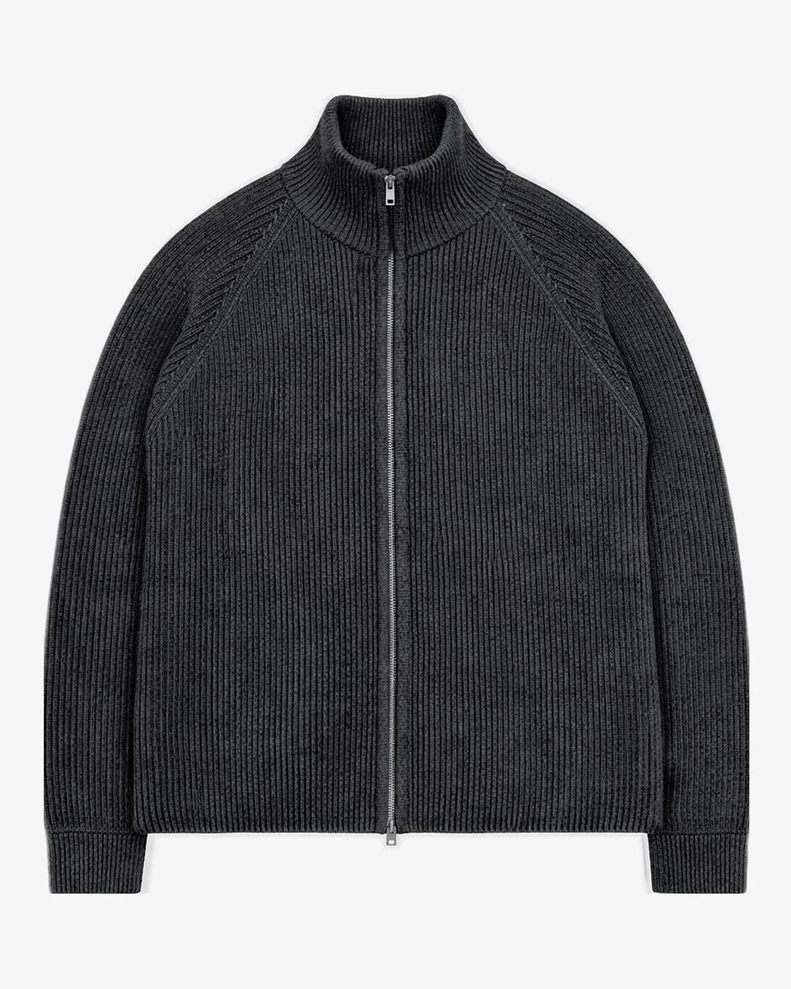 KNITTED CARDIGAN BLACK TWO-TONE