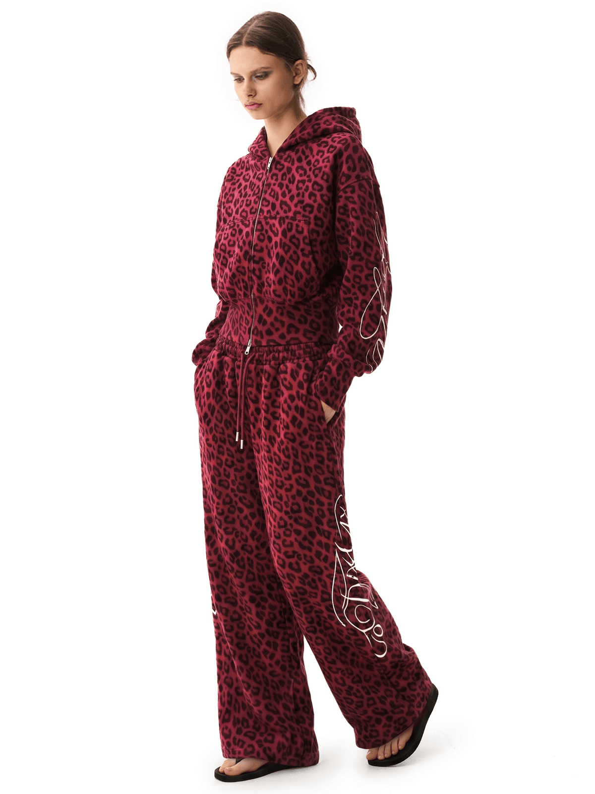 Graffiti Leopard Zip Hoodies